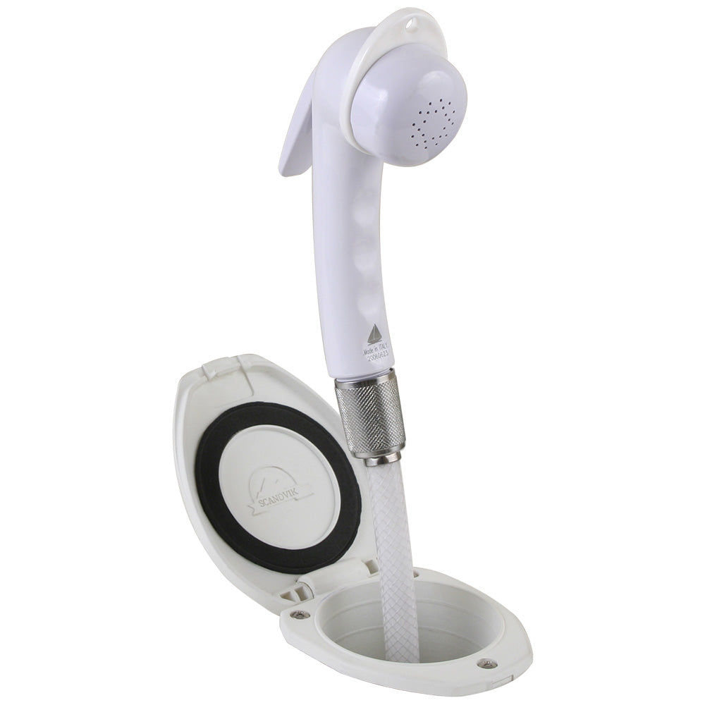 Scandvik Recessed Shower w6 White Hose  Euro Trigger Sprayer 12107P