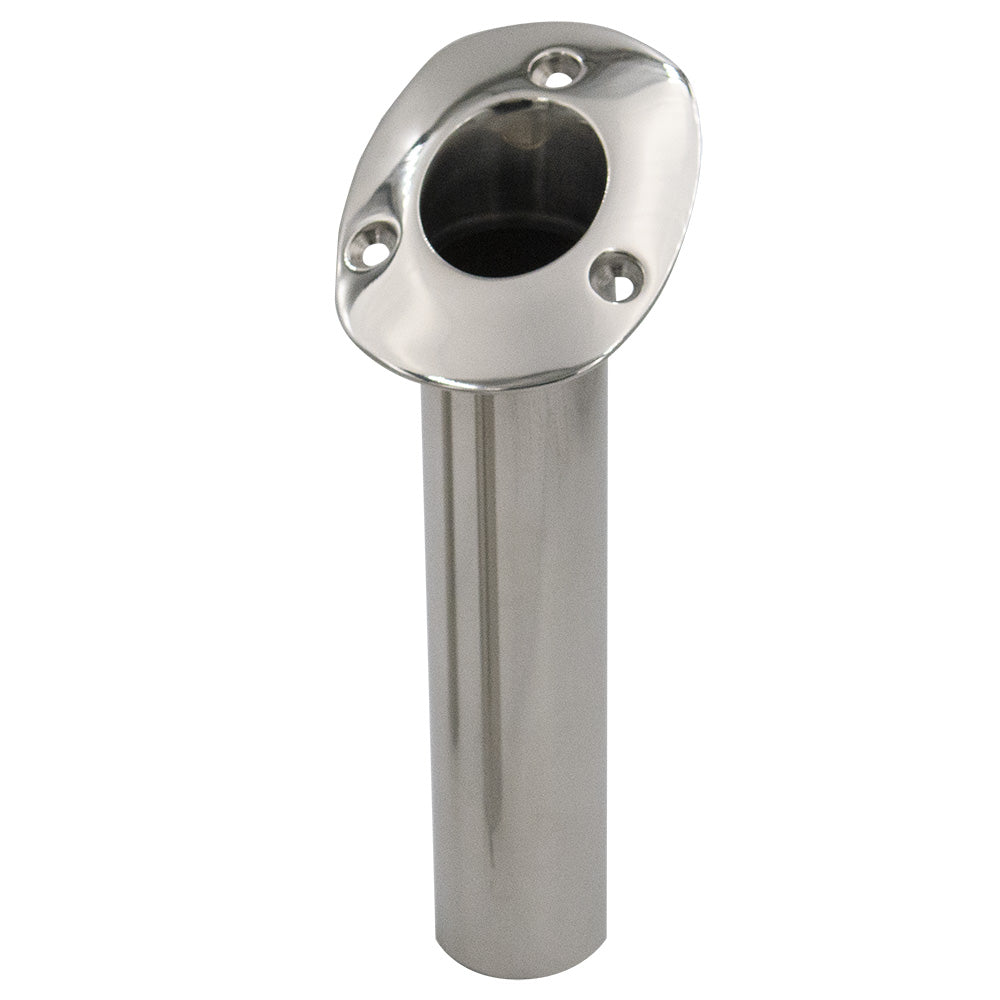 CE Smith 70 Series Standard Flush Mount Rod Holder  30 Degree  Stainless Steel  Gimbal Bar Bottom  Black Liner 536720