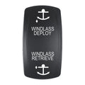 Pacer Actuator  WINDLASS DPLYRTRV fV Series Contura Switches  Black  Laser Etched TopBottom Light EV2LEWND