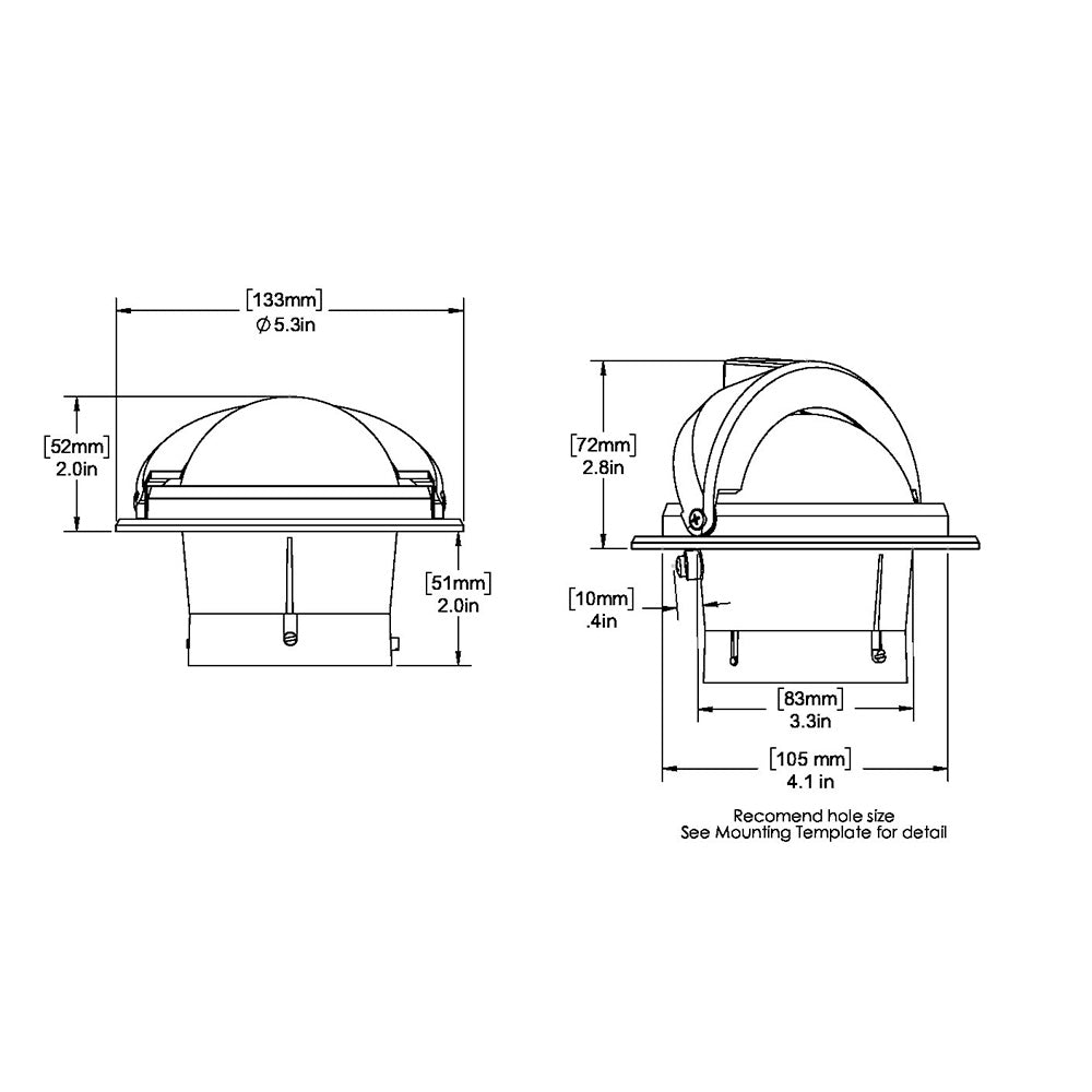 Ritchie F82W Voyager Compass  Flush Mount  White F82W