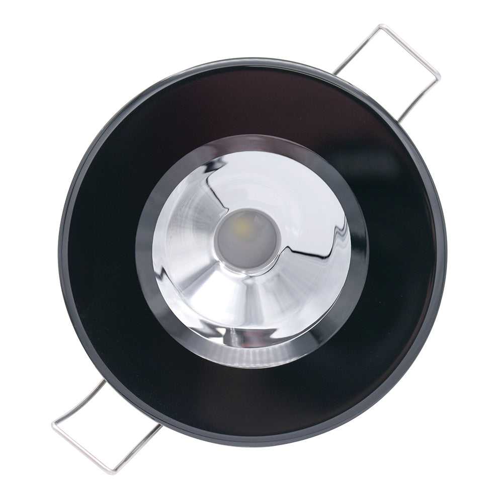 Lumitec Illusion Flush Mount LED Down Light  Spectrum RGBW  Warm White  Black Housing  Chrome Reflector 117165