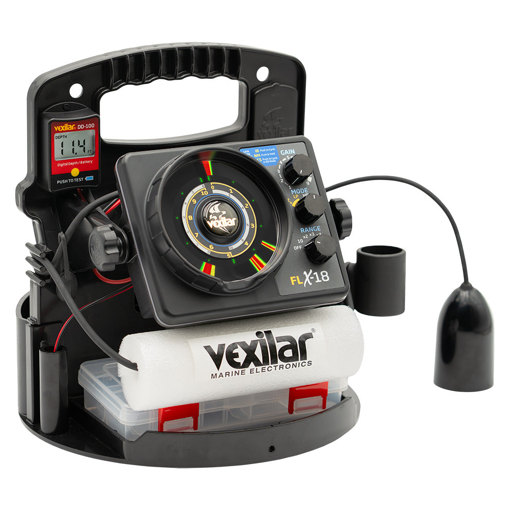 Vexilar FLX18 Pro Pack II Fishing System w12 Degree IceDucer  DD100 PPX1812
