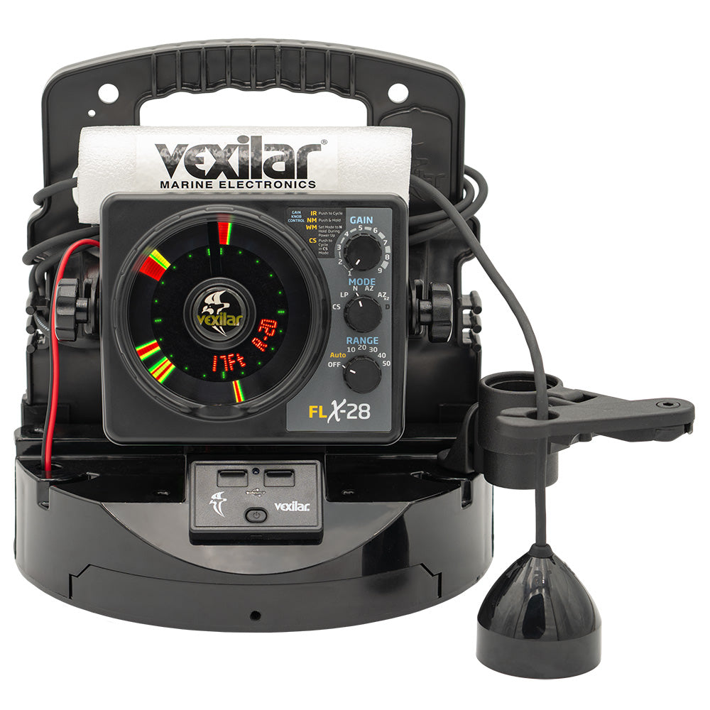 Vexilar FLX28 Pro Pack Elite Fishing System wPro View IceDucer  Vexilar Lithium Battery PPEL28PV