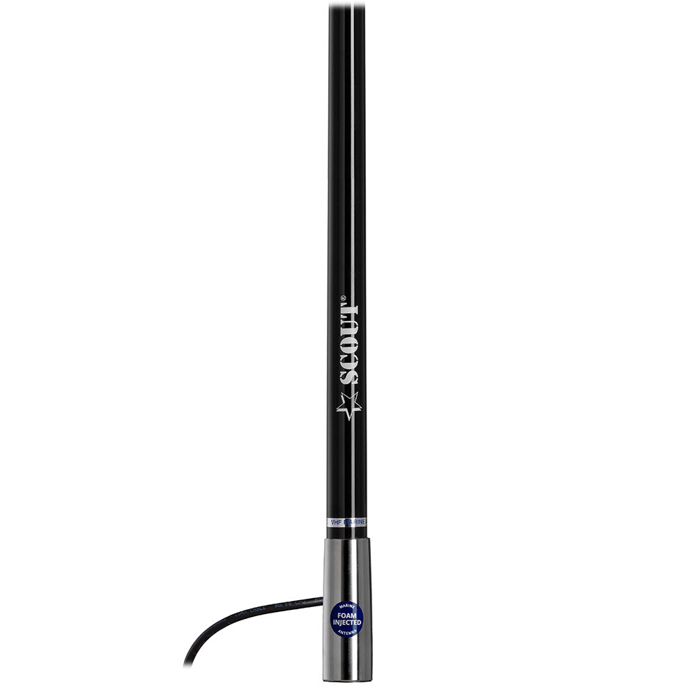 Scout Titan Series 4 Black VHF Antenna 3dB Stainless Steel Ferule w5M RG58 Includes PL259 PF AN NVHF00045T