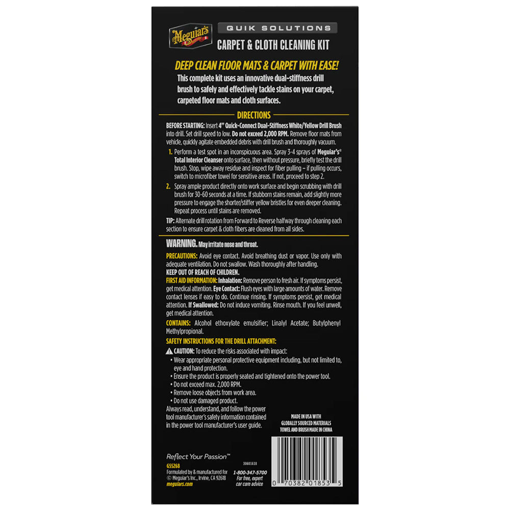 Meguiars Quik Solutions Carpet  Cloth Cleaning Kit G55268