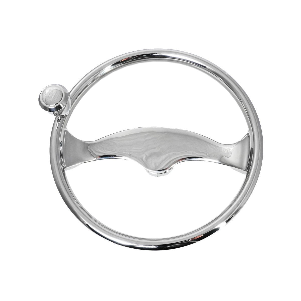 13" Stainless Steel Bluewater Steering Wheel w/ Deluxe Knob