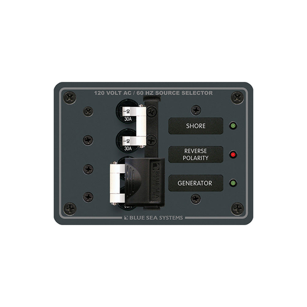 Blue Sea 8032 AC Toggle Source Selector 120V AC  30AMP  White Switches 8032
