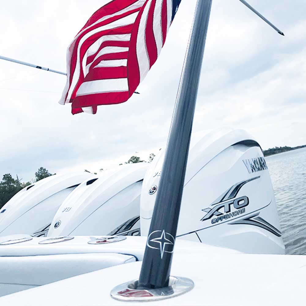 Coastal Hybrid Flagpole, Fixed 8', Black