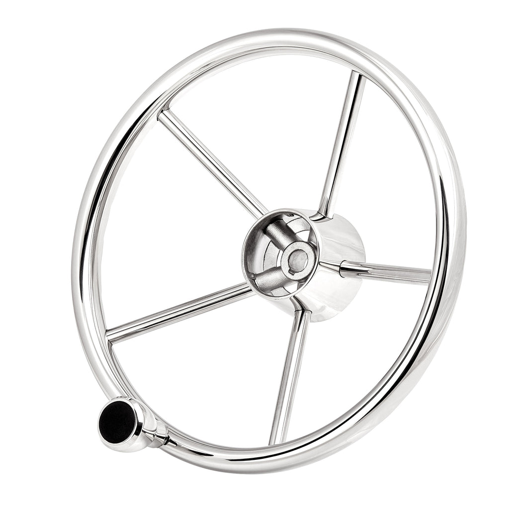 13" Stainless Steel Steering Wheel FG w/knob