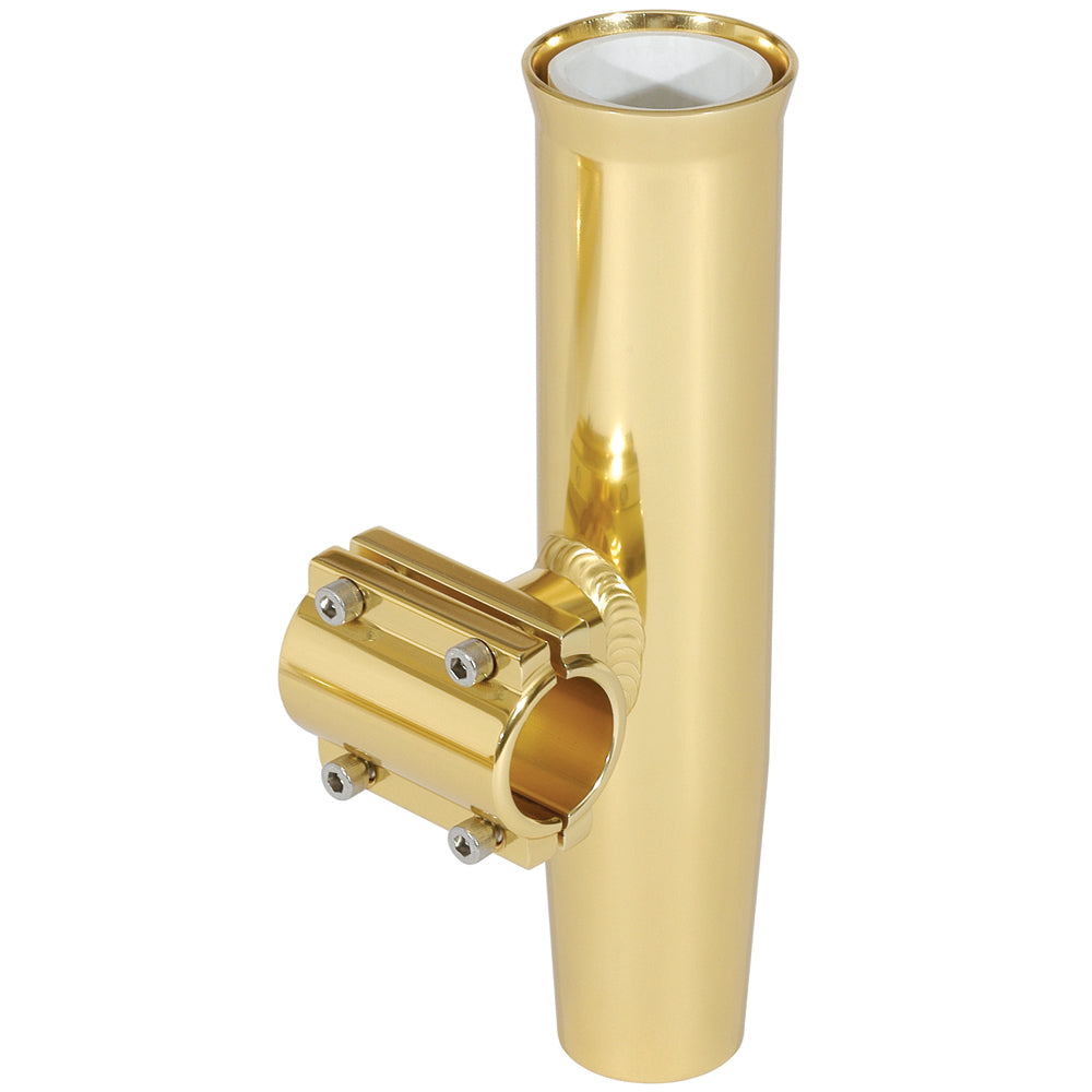 Lees ClampOn Rod Holder  Gold Aluminum  Horizontal Mount  Fits 1315 OD Pipe RA5202GL