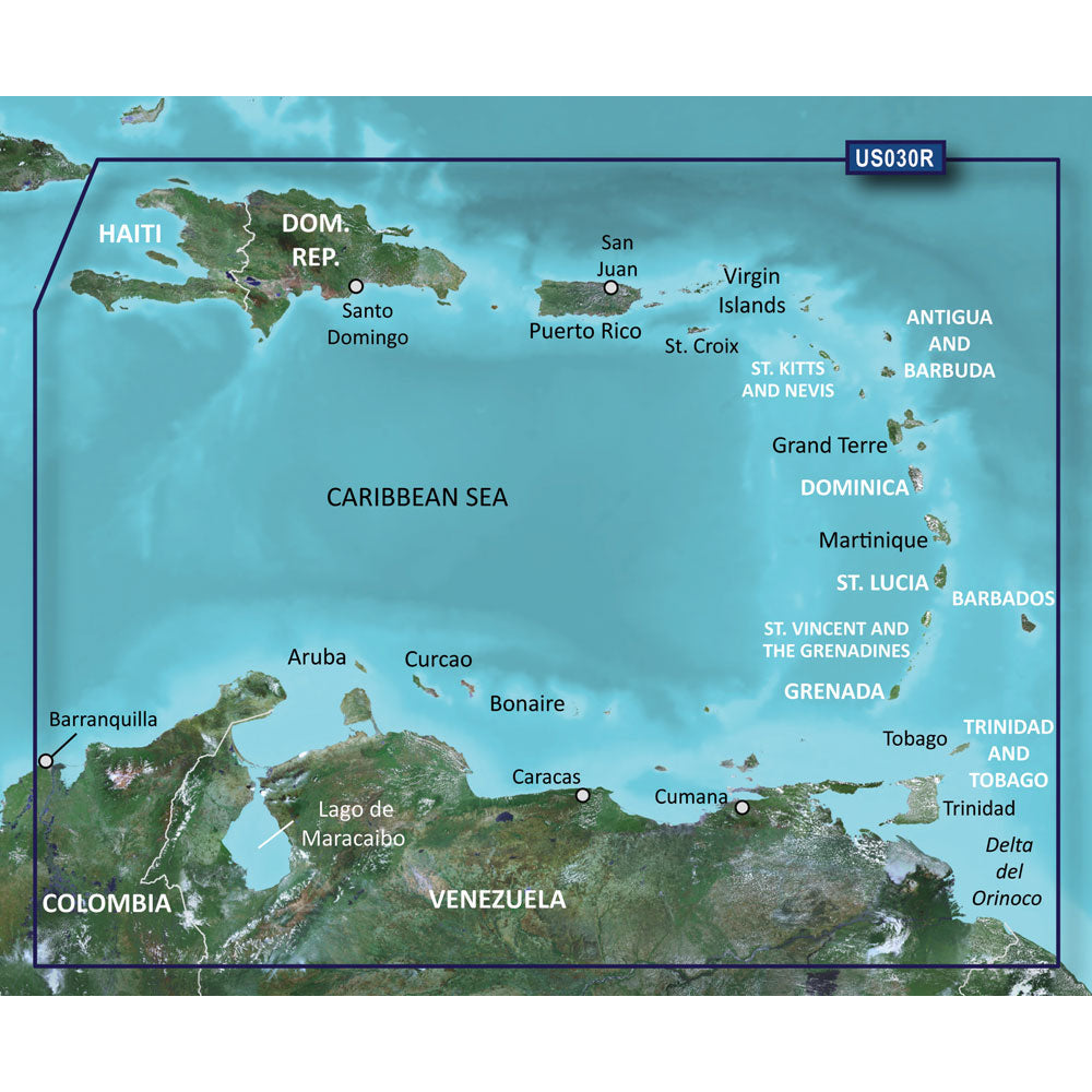 Garmin BlueChart g3 HD  HXUS030R  Southeast Caribbean  microSDSD 010C073120