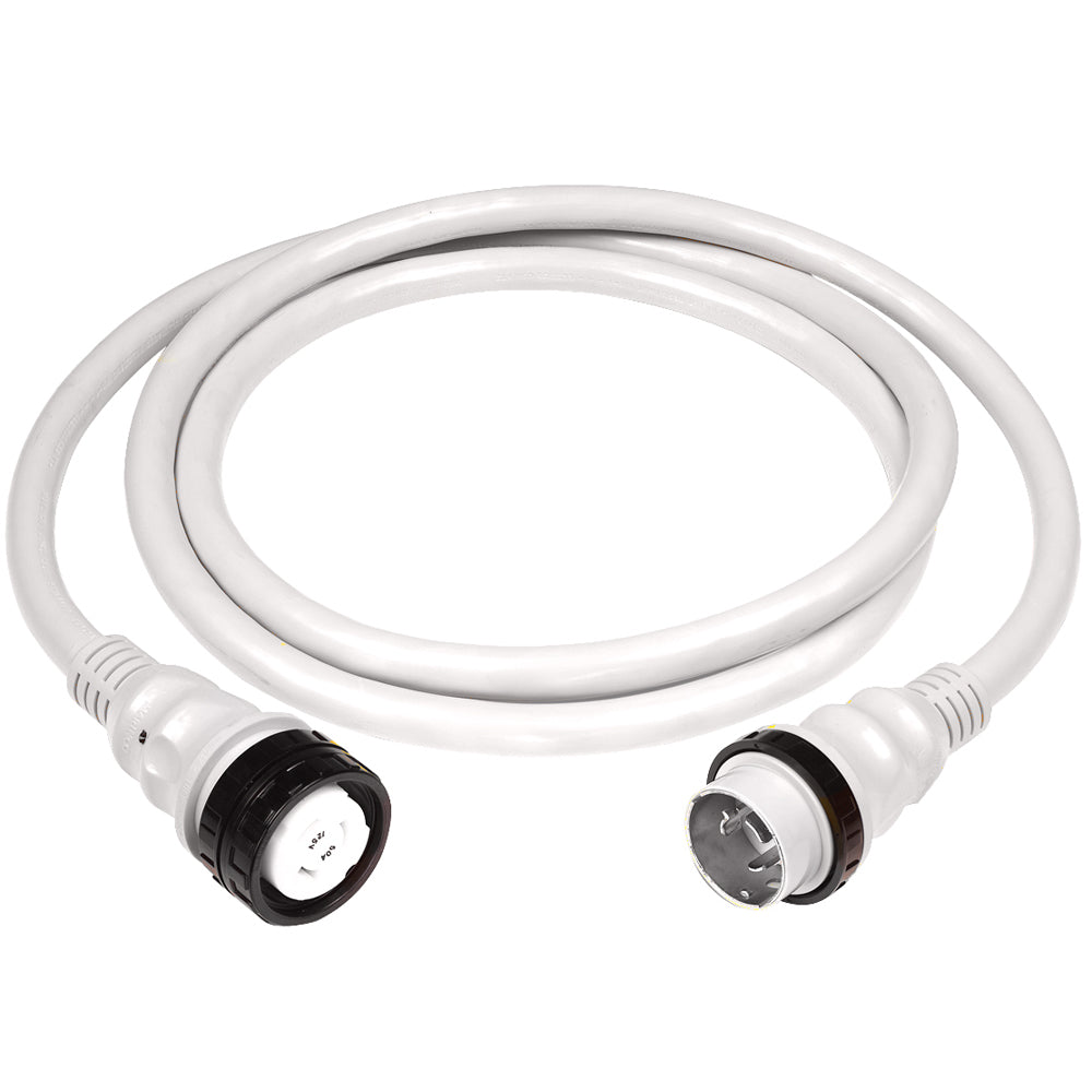 Marinco 50Amp 125250V Shore Power Cable  25  White 6152SPPW25
