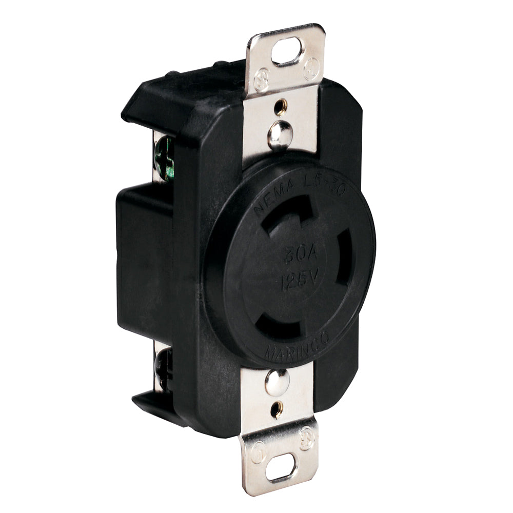Marinco 305CRRB 125V 30Amp Locking Receptacle  Black 305CRRB