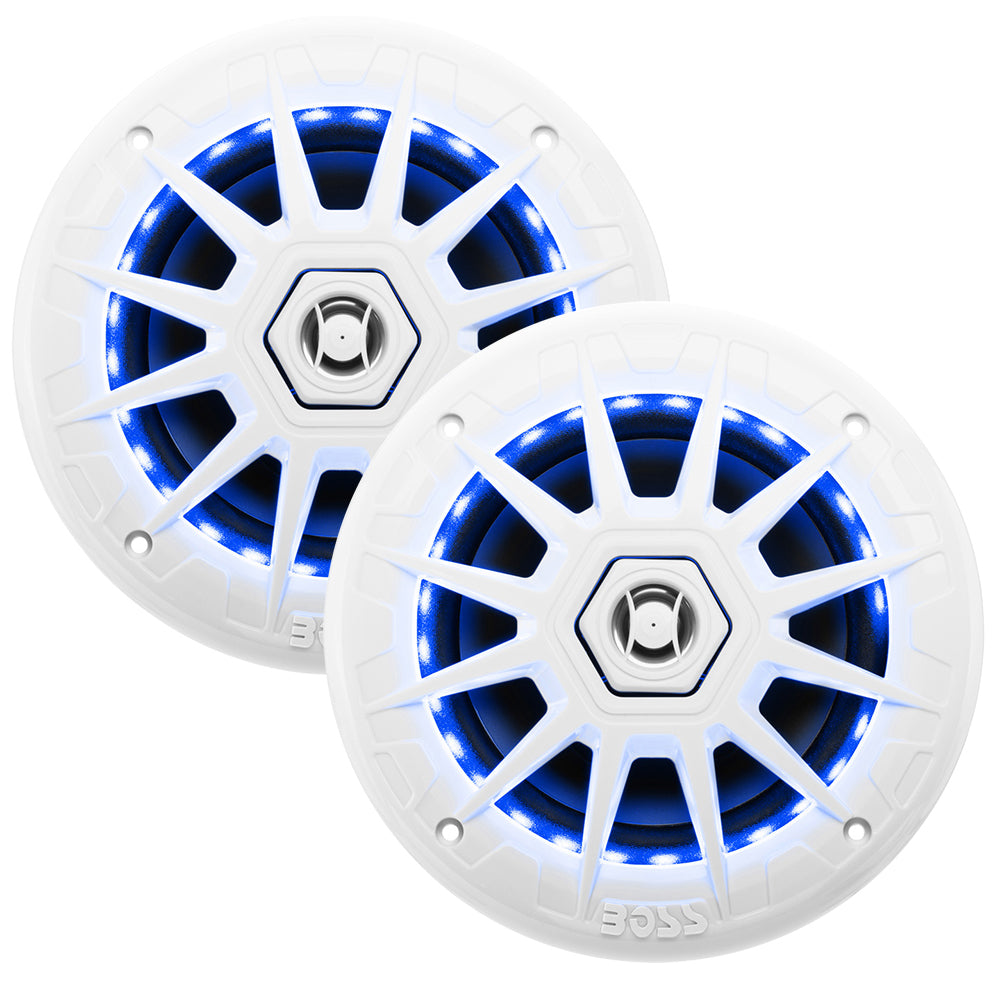 Boss Audio 65 MRGB65 Speakers wRGB Lighting  White  200W MRGB65