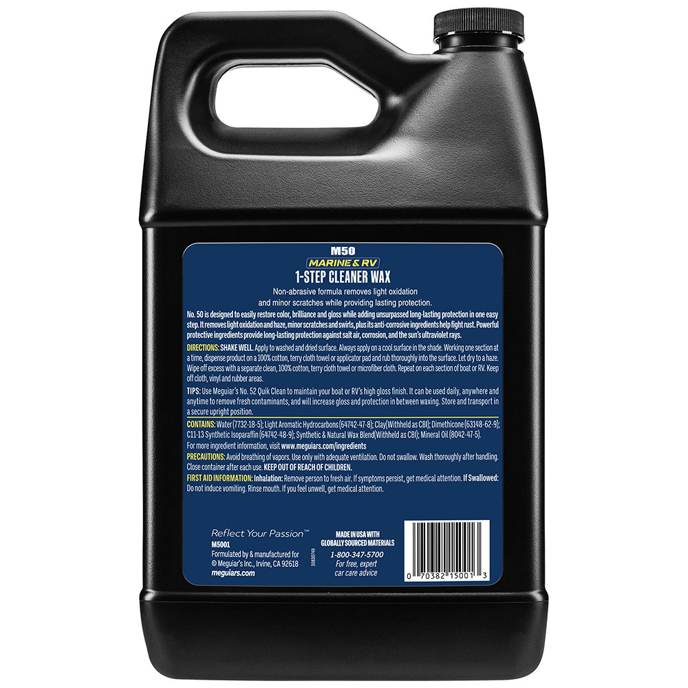 Meguiars 50 BoatRV Cleaner Wax  Liquid 1 Gallon M5001