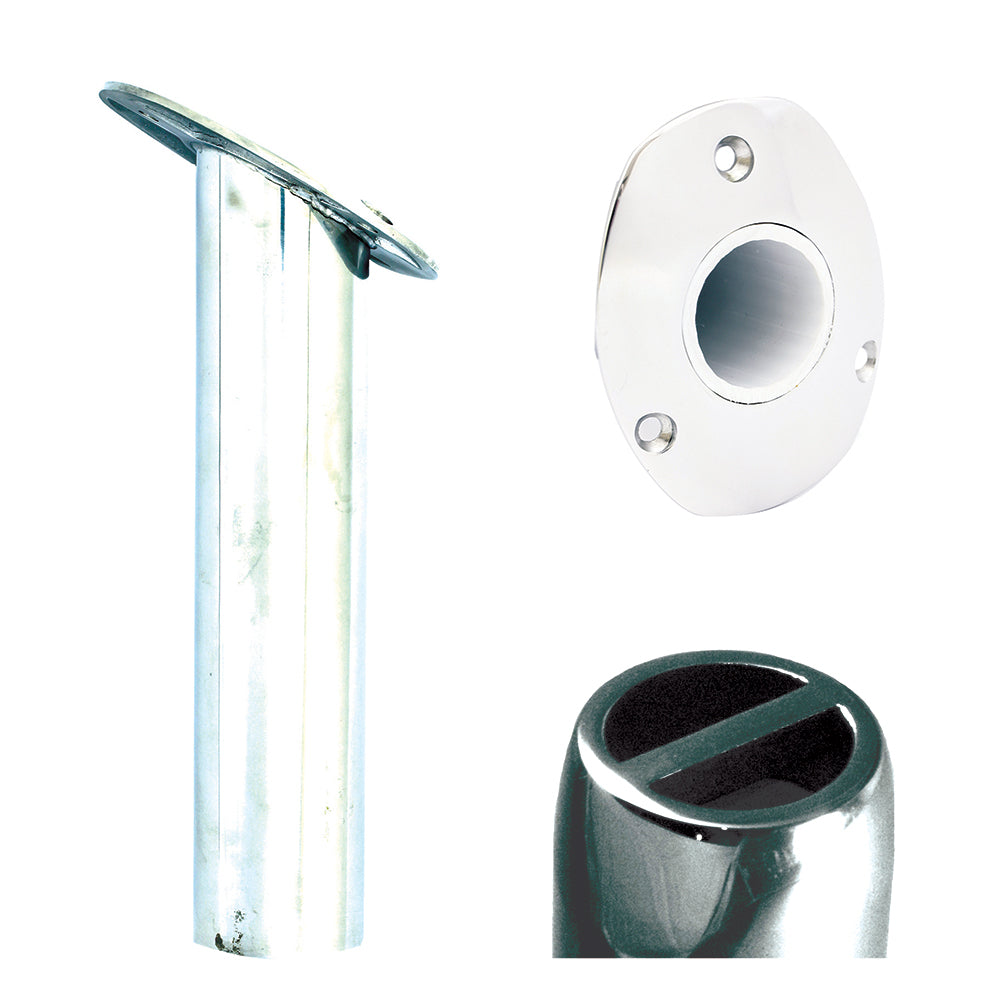 Tigress Oval Head SS Gunnel Mount Rod Holder  30 Degree  9 88525