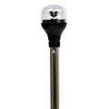 Attwood LightArmor AllAround Light  12 Aluminum Pole  Black Vertical Composite Base wAdapter 5557PV12A7