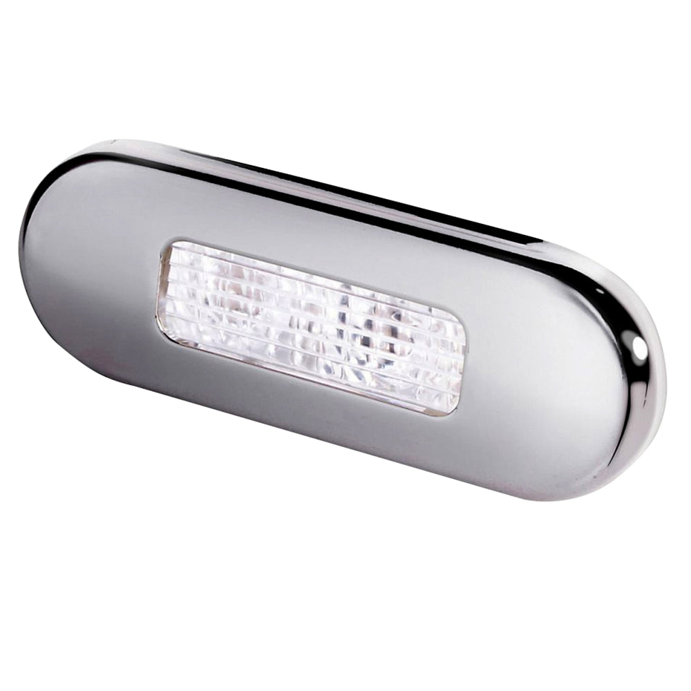 Hella Marine Surface Mount Oblong LED Courtesy Lamp  White LED  Stainless Steel Bezel 980869301