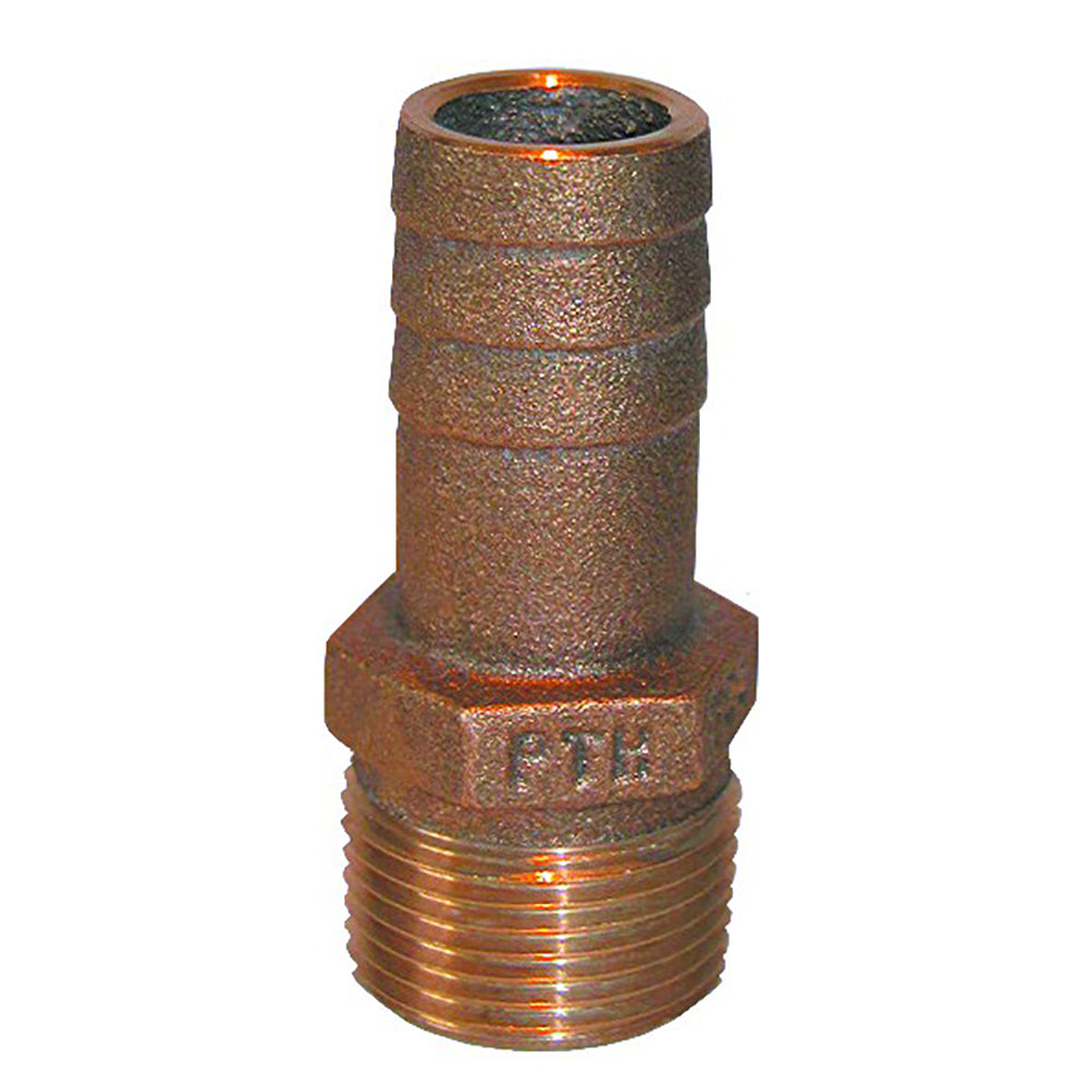 GROCO 1 NPT x 1 ID Bronze Pipe to Hose Straight Fitting PTH1000