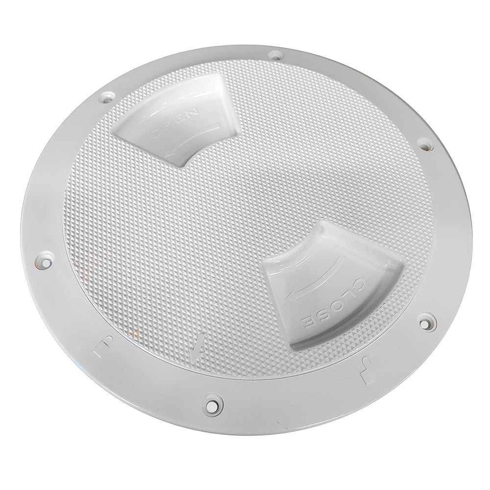 SeaDog Textured Quarter Turn Deck Plate  White  5 3361521