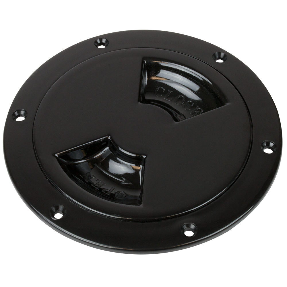 SeaDog Smooth Quarter Turn Deck Plate  Black  6 3361651