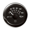 Veratron 52MM 2116 ViewLine Oil Pressure Indicator 0 to 150 PSI  Black Dial  Round Bezel A2C59514118
