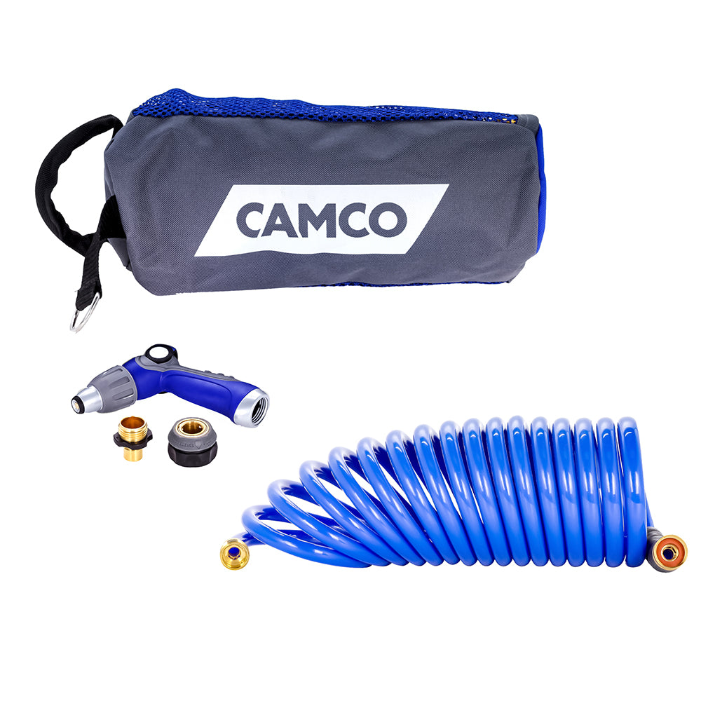 Camco 20 Coiled Hose  Spray Nozzle Kit 41980