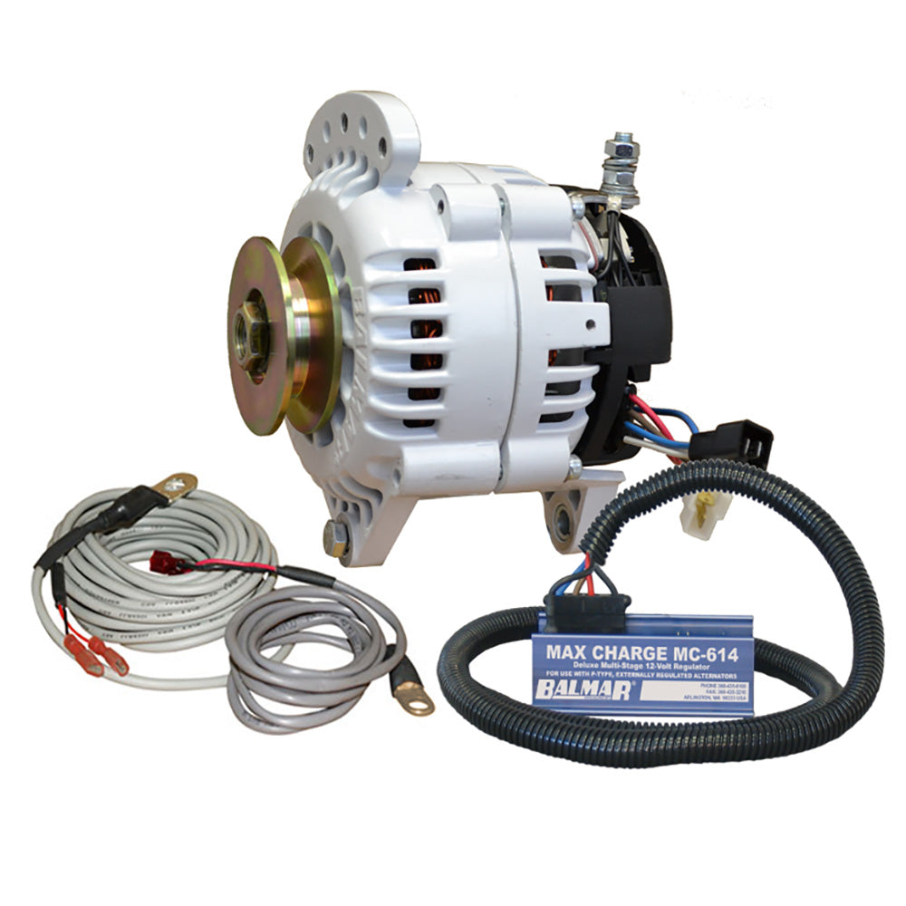 Balmar Alternator 100 AMP Kit 12V 315 Dual Foot Saddle Single Vee Pulley Regulator  Temp Sensor 60YPMC100SV