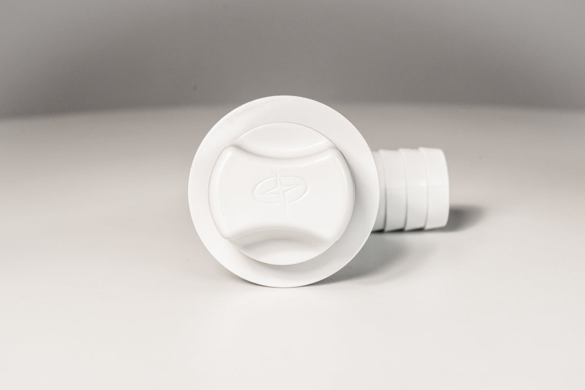 Cooler Drain, 1", Short Body, 90 Deg, w/ Plug