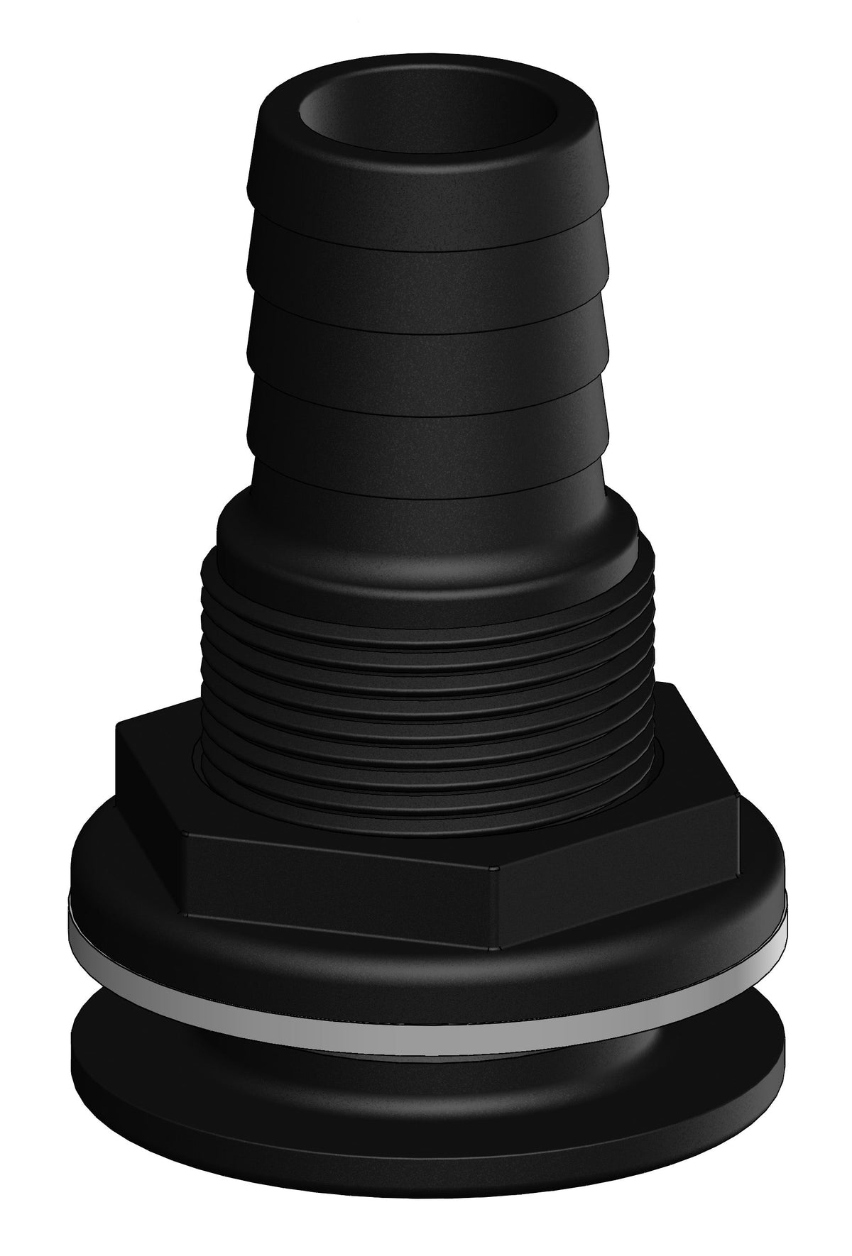 Thru-hull with Hose Barb 1.25" x 1.25" (31.8mm x 31.8mm) BSP