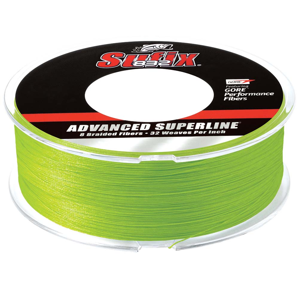 Sufix 832 Advanced Superline Braid  20lb  Neon Lime  600 yds 660220L