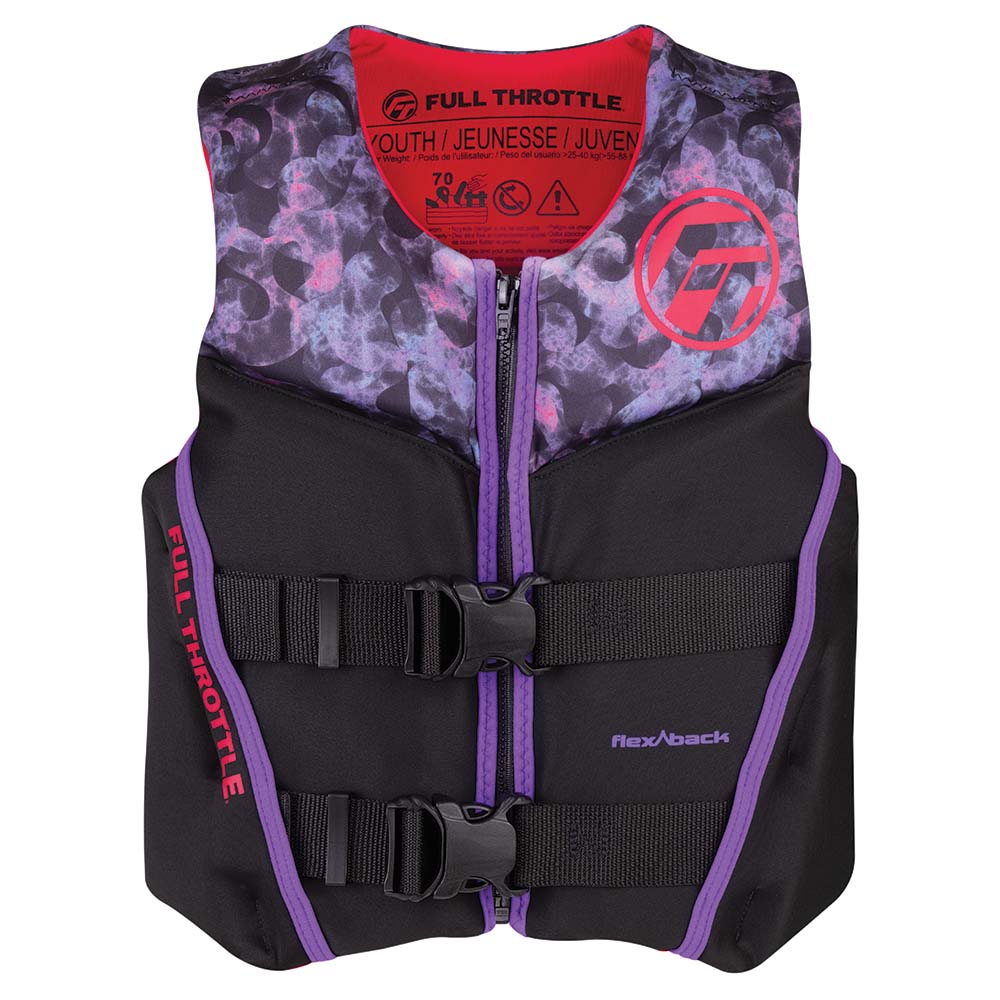 Full Throttle Youth RapidDry FlexBack Life Jacket  PinkBlack 14250010500222