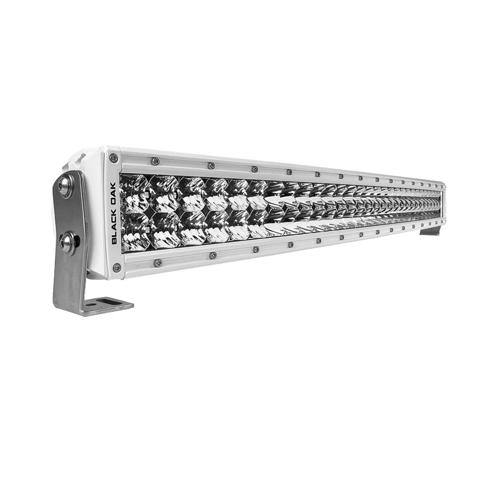 Black Oak 30 Marine Curved Double Row LED Light Bar  Spot Optics  White Housing  Pro Series 30 30SCMD5OS