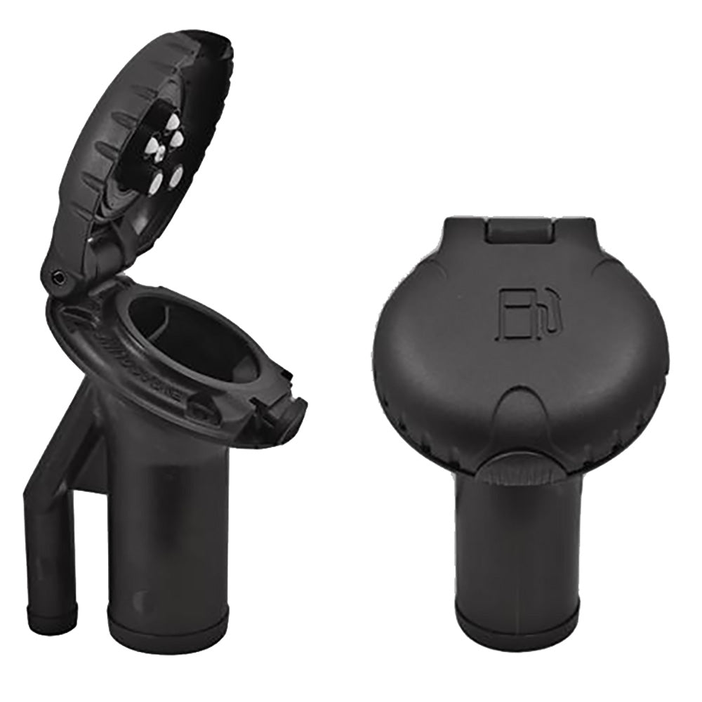 Attwood Deck Fill fPressure Relief Systems  Angled Body  Scalloped Black Plastic Cap 99DFPVAB1S