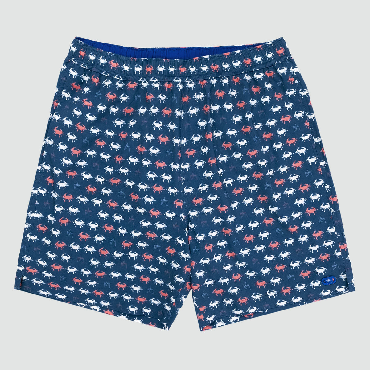 Guy Harvey Castaway 7" Volley Swim Trunk - Crab Walk — ESTATE BLUE (official product shot)