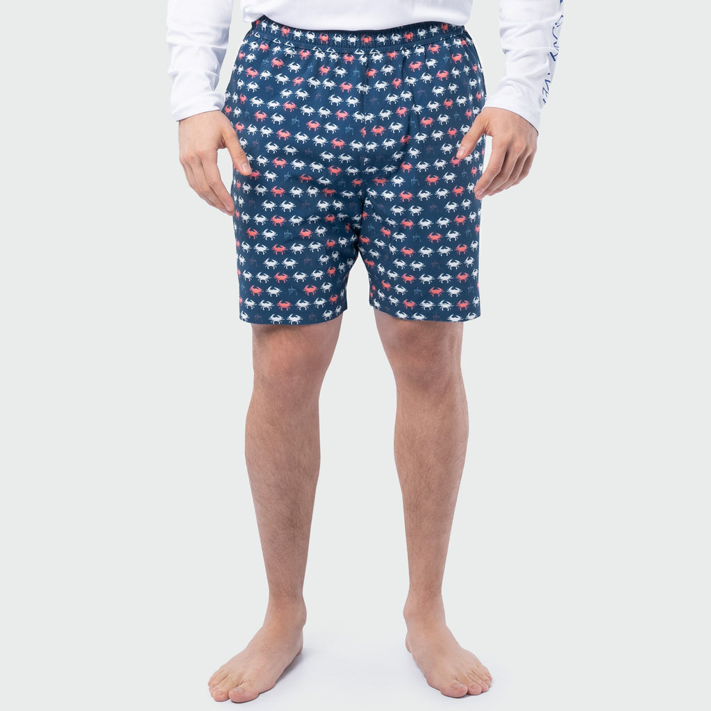 Guy Harvey Castaway 7" Volley Swim Trunk - Crab Walk — ESTATE BLUE (official product shot)