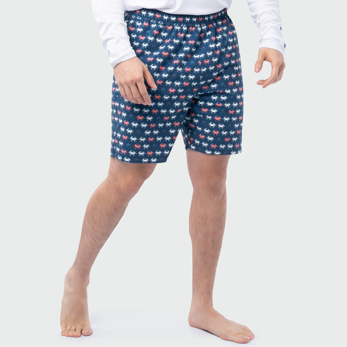 Guy Harvey Castaway 7" Volley Swim Trunk - Crab Walk — ESTATE BLUE (official product shot)
