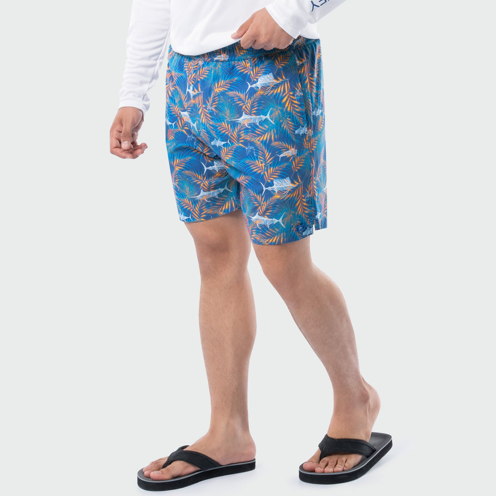 Guy Harvey Castaway 7" Volley Swim Trunk - Incognito — BRIGHT COBALT (official product shot)
