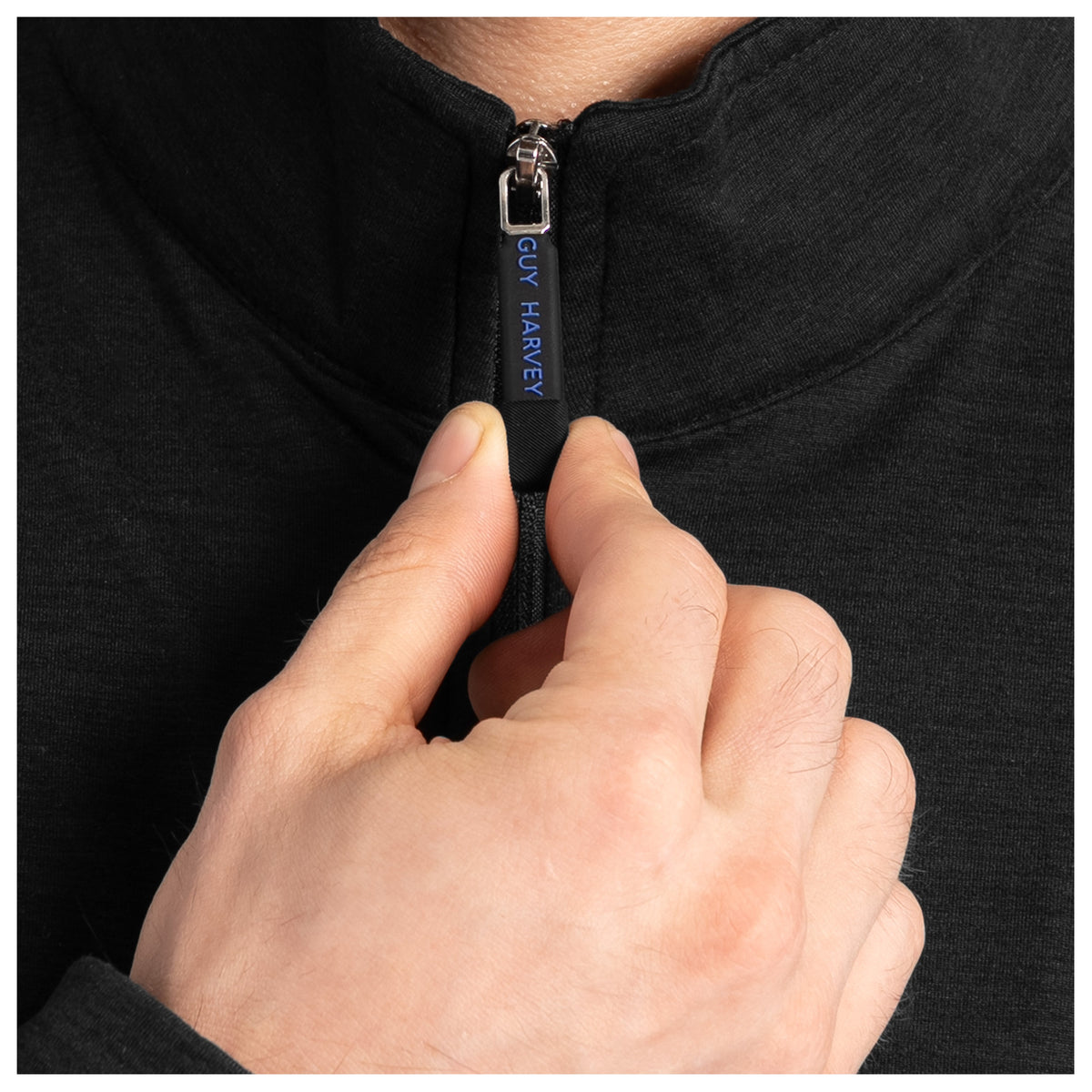 Guy Harvey Coastal Classic Quarter Zip - Caviar — CAVIAR (official product shot)