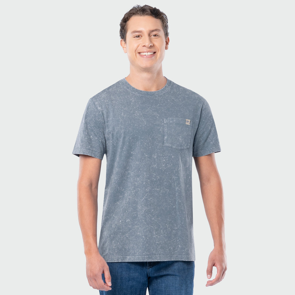 Guy Harvey Coastal Wash Pocket Tee - Trap To Table — WINDWARD BLUE (official product shot)