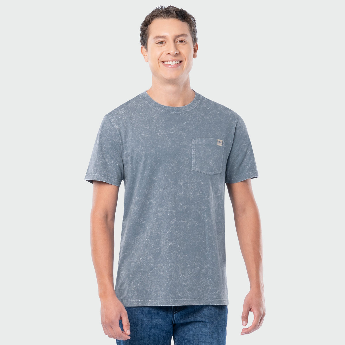 Guy Harvey Coastal Wash Pocket Tee - Trap To Table — WINDWARD BLUE (official product shot)