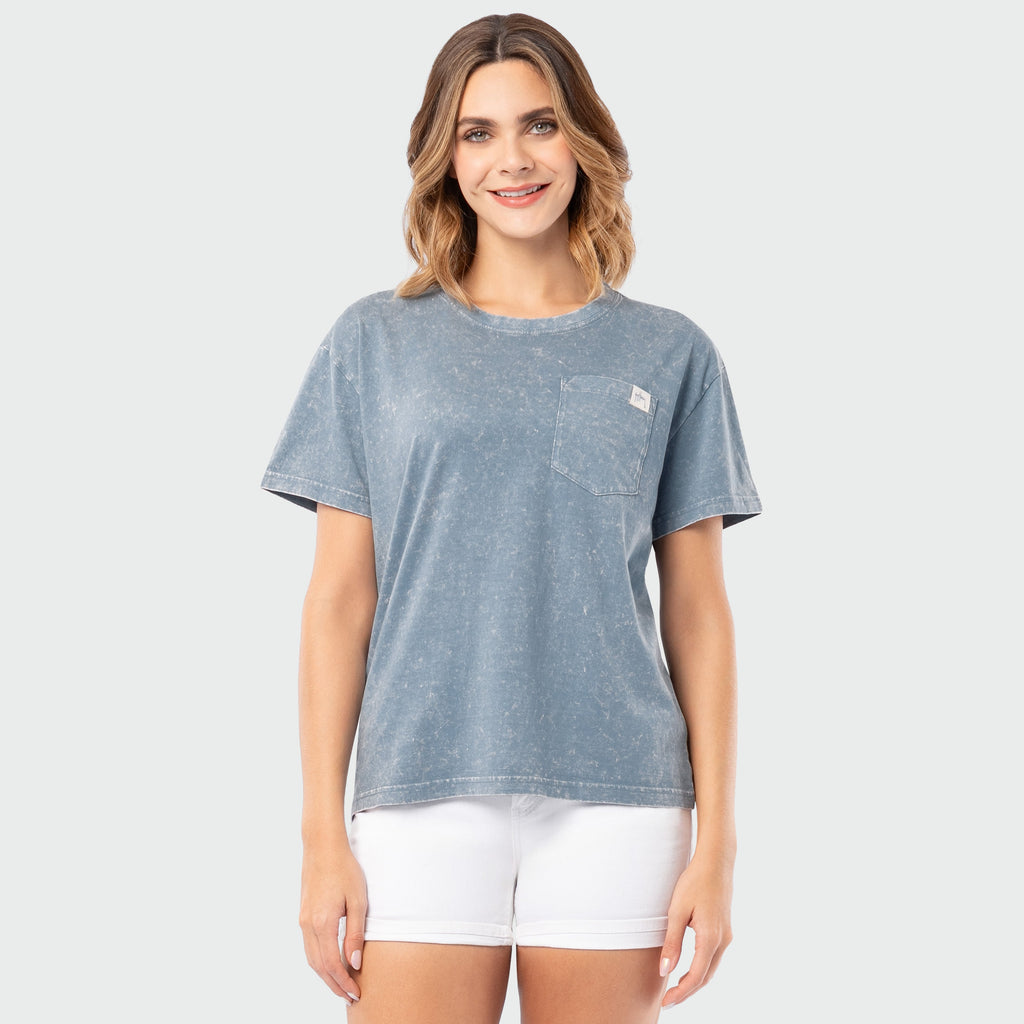 Guy Harvey Coastal Wash Pocket Tee - Turtle Stipple — WINDWARD BLUE (official product shot)