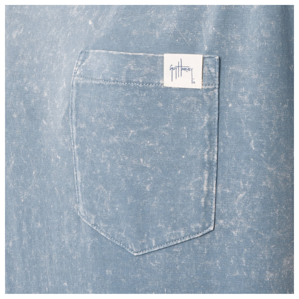 Guy Harvey Coastal Wash Pocket Tee - Turtle Stipple — WINDWARD BLUE (official product shot)