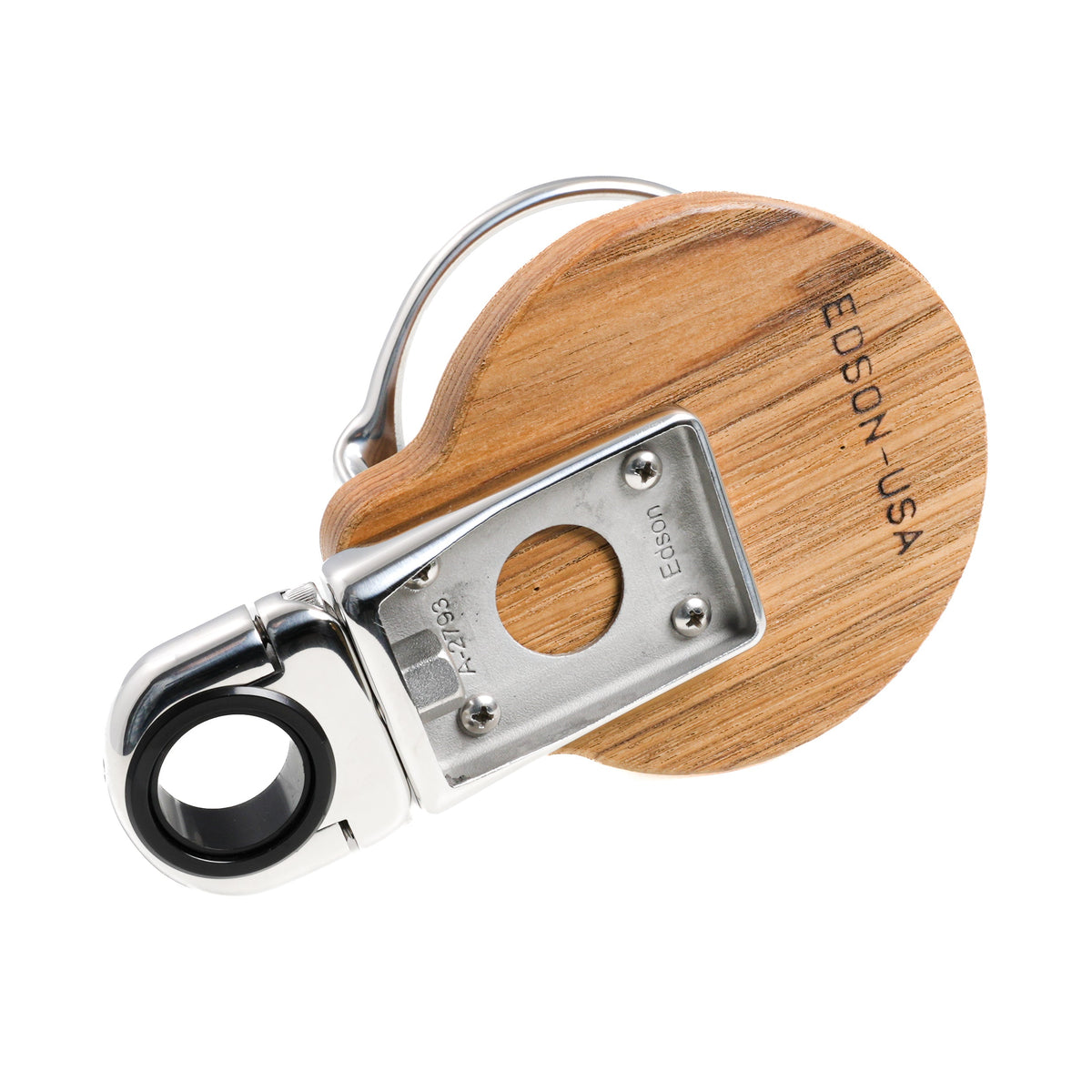 Single Clamp-On Stainless Steel Drink Holder w/Teak Base