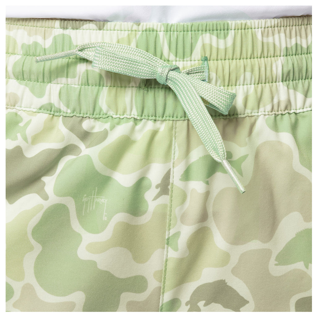 Guy Harvey Dock 2 Deck Shorts - Mallard Camo — SEAFOAM (official product shot)