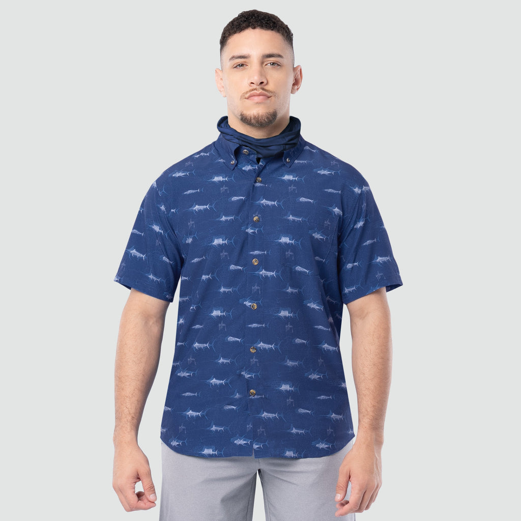 Guy Harvey Eco Angler Fishing Shirt - Double Vision — SET SAIL (official product shot)