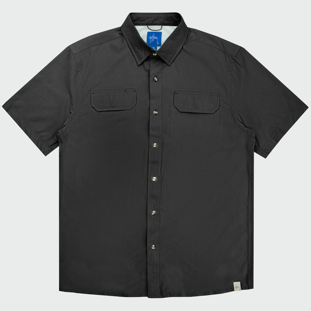 Guy Harvey Eco Angler Fishing Shirt - Caviar — CAVIAR (official product shot)