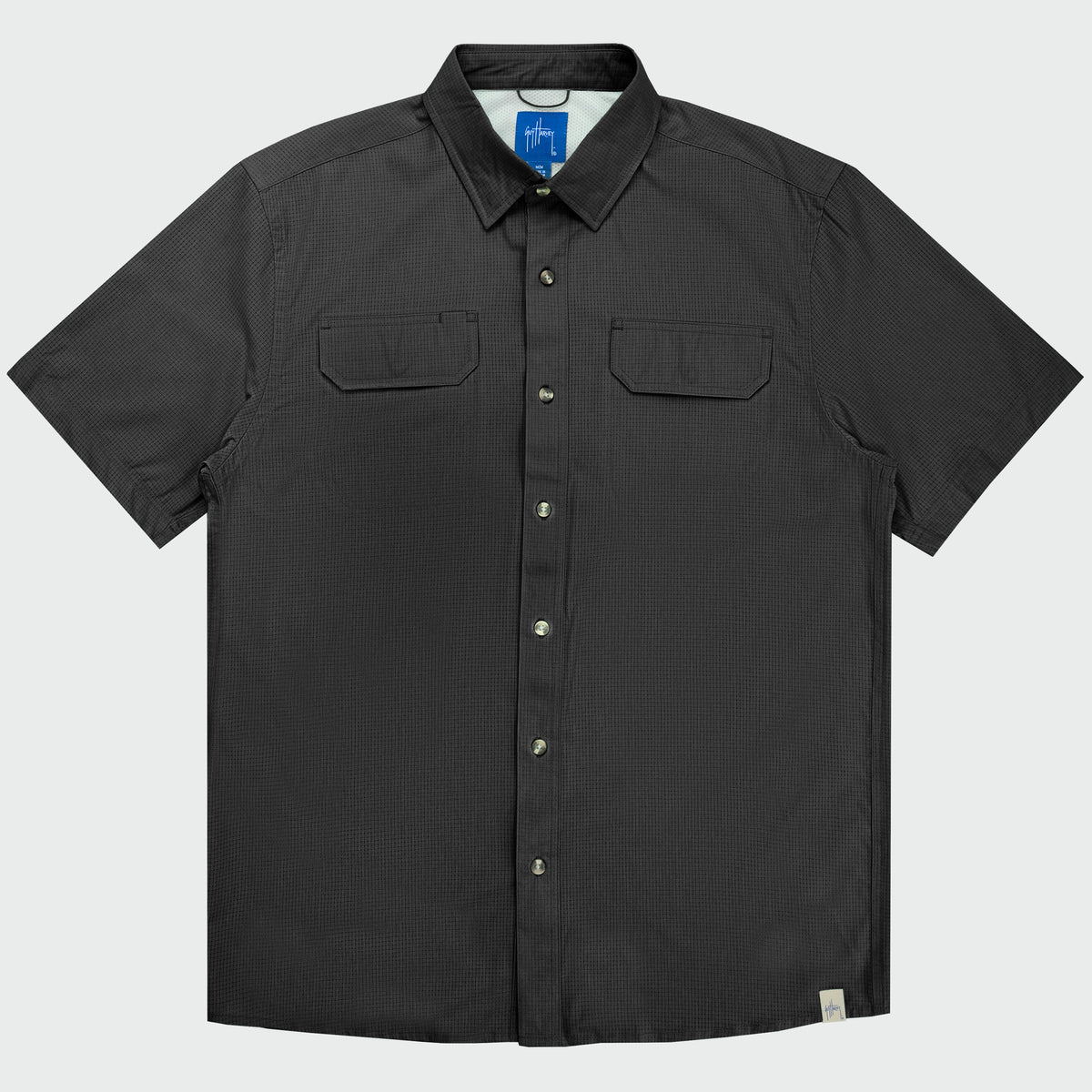 Guy Harvey Eco Angler Fishing Shirt - Caviar — CAVIAR (official product shot)