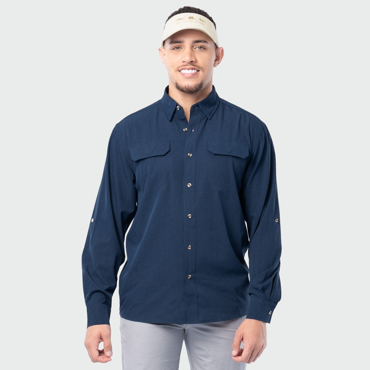 Guy Harvey Eco Angler Long Sleeve Fishing Shirt - Moonlit Ocean — MOONLIT OCEAN (official product shot)