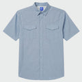 Guy Harvey Eco Angler Western Fishing Shirt - Faded Denim — FADED DENIM (official product shot)